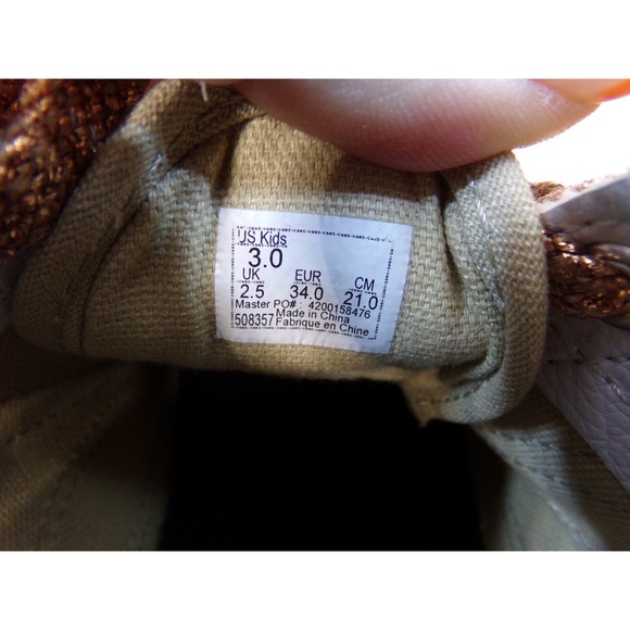 Vans Kids Unisex Old Skool Skate Shoes Sneakers Gold Glitter 508357 Size 3 - Picture 7 of 7